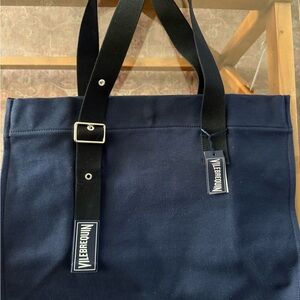 Brand new Vilebrequin Bleu Marine canvas beach bag